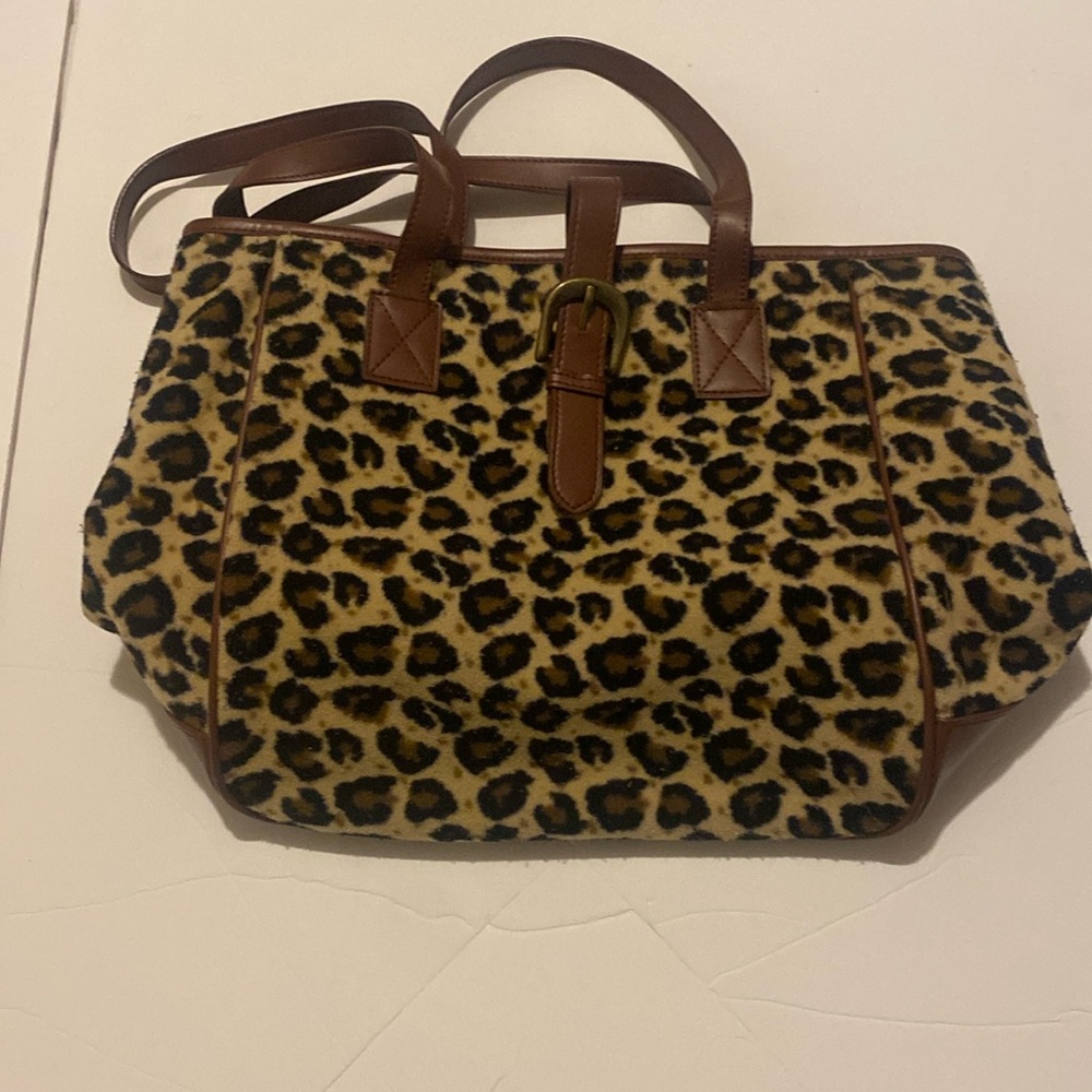 Preston & York faux fur leopard print bag. Very clean in excellent condition